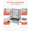 VEVOR Bird Cage, 31.5 x 20.5 x 52 inch, Flat Top, Wrought Iron Bird Flight Cage with Perches, Slide-Out Tray and Plastic Feeders, Casters, for Parrot, Blue Tit, Cockatiel, Canary, and Monk Parakeet