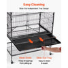 VEVOR Bird Cage, 31.5 x 20.5 x 52 inch, Flat Top, Wrought Iron Bird Flight Cage with Perches, Slide-Out Tray and Plastic Feeders, Casters, for Parrot, Blue Tit, Cockatiel, Canary, and Monk Parakeet