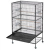 VEVOR Bird Cage, 31.5 x 20.5 x 52 inch, Flat Top, Wrought Iron Bird Flight Cage with Perches, Slide-Out Tray and Plastic Feeders, Casters, for Parrot, Blue Tit, Cockatiel, Canary, and Monk Parakeet