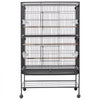 VEVOR Bird Cage, 31.5 x 20.5 x 52 inch, Flat Top, Wrought Iron Bird Flight Cage with Perches, Slide-Out Tray and Plastic Feeders, Casters, for Parrot, Blue Tit, Cockatiel, Canary, and Monk Parakeet