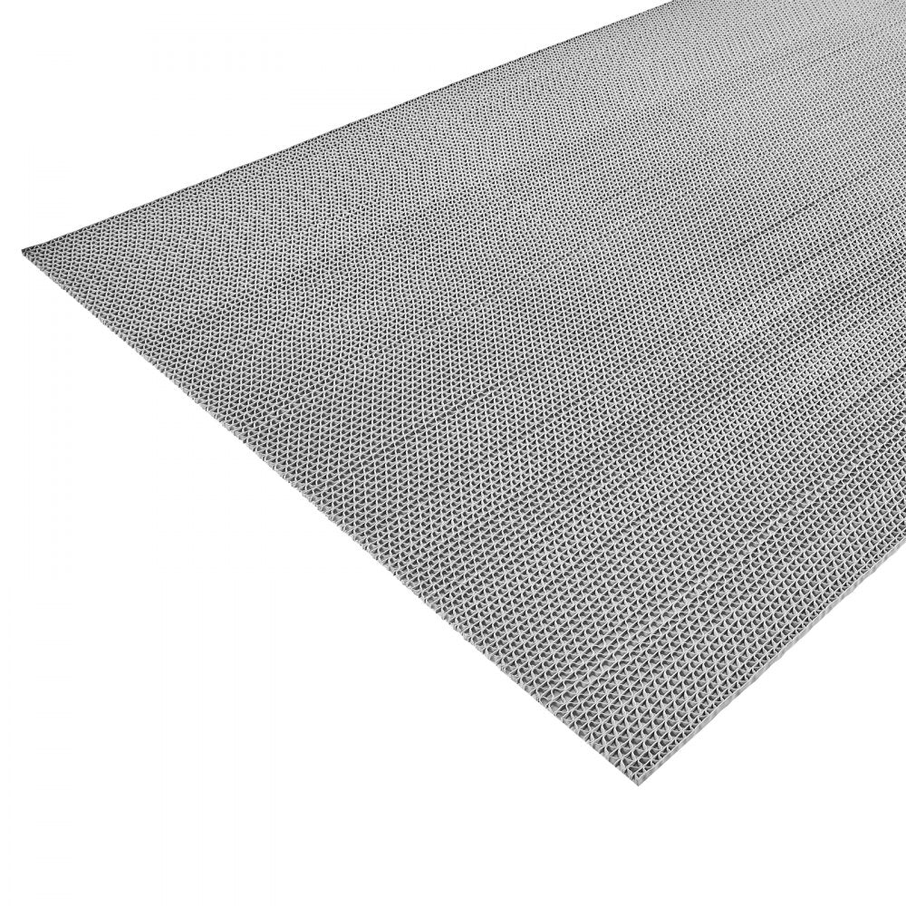 VEVOR Drainage Mat, 3 x 16.4 ft, PVC Non Slip Commercial Floor Mat, Wet Area Water Drain Splash Matting Hollow Doormat Roll, for Outdoor Indoor Restaurant Swimming Pool Patio Bathroom Washroom, Gray