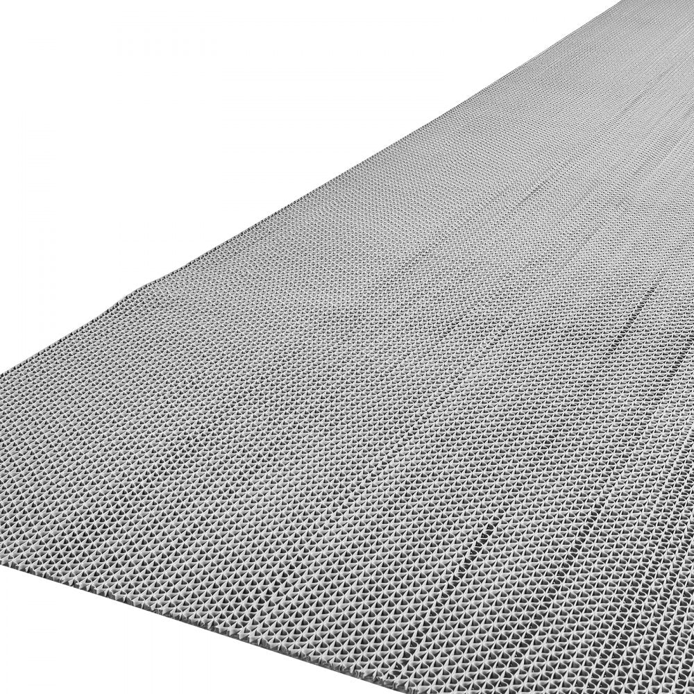 VEVOR Drainage Mat, 3 x 16.4 ft, PVC Non Slip Commercial Floor Mat, Wet Area Water Drain Splash Matting Hollow Doormat Roll, for Outdoor Indoor Restaurant Swimming Pool Patio Bathroom Washroom, Gray