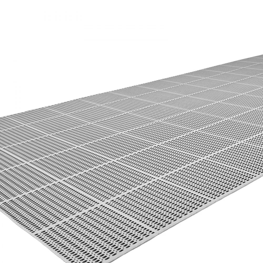 VEVOR Drainage Mat, 3 x 50 ft, PVC Non Slip Commercial Floor Mat, Wet Area Water Drain Splash Matting Hollow Doormat Roll, for Outdoor Indoor Restaurant Swimming Pool Patio Bathroom Washroom, Gray