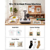 VEVOR Heat Press Machine 12 x 10 in Sublimation Press Machine Swing Away, Heat Up Fast and Even, Digital Precise Time and Temperature Control, for T-Shirts, Canvas Tote Bag, Pillowcases, Socks