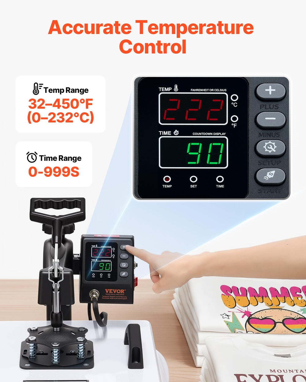 VEVOR Heat Press Machine, 15 x 15 in, 8-in-1 Multifunction, 360° Swing Away, Heat Up Fast and Even, Digital Precise Control, Sublimation Press Machine for T-Shirts, Mugs, Tumblers, Caps, Plates