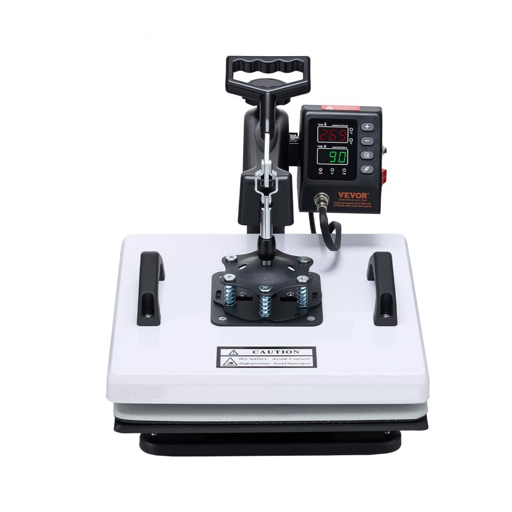 VEVOR Heat Press Machine, 15 x 15 in, 2-in-1 Multifunction, 360° Swing Away, 1200W Double Tube Fast and Even Heating, Digital Precise Control, Sublimation Press Machine for T-Shirts, Hats, Caps