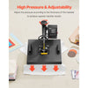 VEVOR Heat Press Machine 15 x 15 Inch 2 in 1 Heat Transfer Machine Black, for T-Shirts/Hats/Caps, with Hat Press, 360° Swing Away T-Shirt Pressing, Digital Precise Control, Fast and Even Heating