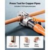VEVOR Copper Pipe Crimping Tool, Hydraulic Driven Press Tool with 1/2", 3/4", 1" VUS Jaws, Copper Tube Fittings Crimper for Narrow Spaces, Straight & Bend Fittings - Compatible with ProPress