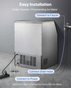 VEVOR Commercial Ice Maker Machine, 360 lbs/24h with 85 lbs Storage Capacity, Built-in/Freestanding/Under Counter, Stainless Steel Ice Maker with LED Display & Self-Cleaning, for Home Bar Restaurant