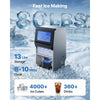 VEVOR Commercial Ice Maker Machine, 80 lbs/24h with 13 lbs Storage Capacity, Countertop/Freestanding/Under Counter, Stainless Steel Ice Maker with LED Display & Self-Cleaning, for Home Bar Restaurant
