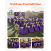 VEVOR 50 Pcs Purple Chair Covers, Polyester Spandex Chair Cover, Stretch Slipcovers for Wedding Party Dining Banquet Flat-Front Chair Covers, Fits Chair Measures up to 20.08 x 17.72 x 37.4 inch