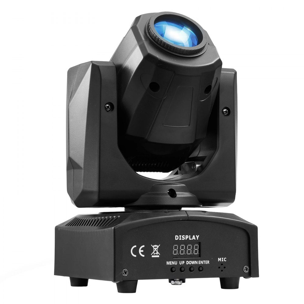 VEVOR LED Moving Head Light, 30W RGB Stage Light DJ Lighting Black 1 Pack, Spotlight for Weddings, Parties, Events, Live Show, 8 Gobos & 8 Color, 540° Pan & 270° Tilt, DMX Control, Sound Activated