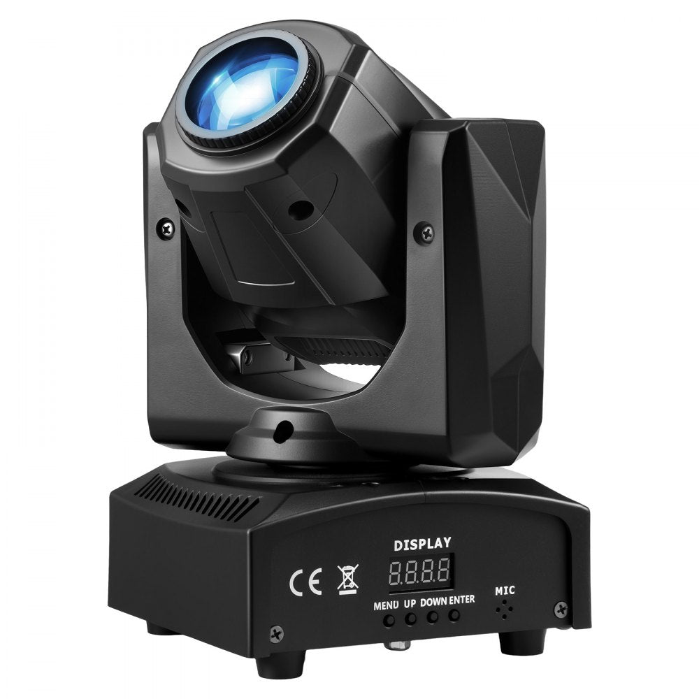 VEVOR LED Moving Head Light, 30W RGB Stage Light DJ Lighting Black 1 Pack, Spotlight for Weddings, Parties, Events, Live Show, 8 Gobos & 8 Color, 540° Pan & 270° Tilt, DMX Control, Sound Activated