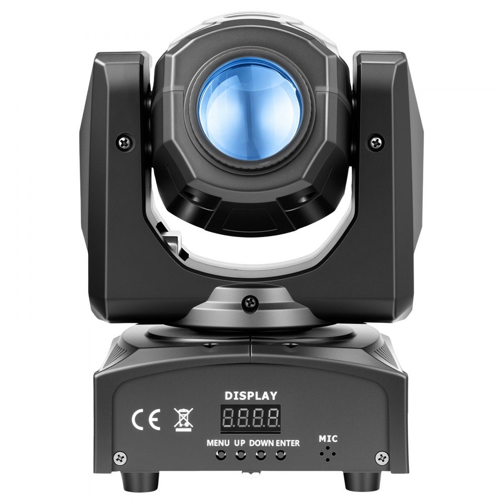 VEVOR LED Moving Head Light, 30W RGB Stage Light DJ Lighting Black 1 Pack, Spotlight for Weddings, Parties, Events, Live Show, 8 Gobos & 8 Color, 540° Pan & 270° Tilt, DMX Control, Sound Activated