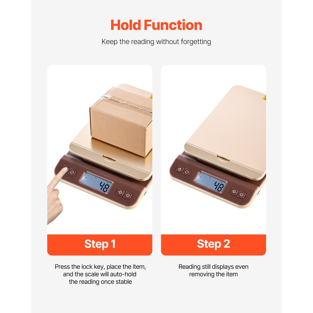 VEVOR Digital Shipping Postal Scale, 0.1 oz High Accuracy, 88 lbs Postal Scale with Hold/Tare/Auto-off Function, Flip Holder Design & Easy Calibration, Fit for Home and Office Use, Battery Included