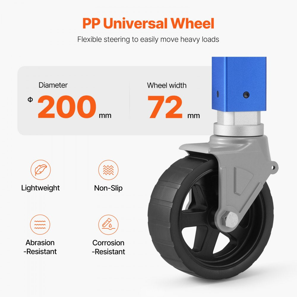 VEVOR Trailer Jack with Wheel, 1600 lbs Heavy Duty Swivel Boat Trailer Jack PP Single Wheel, 10" Lift, Bolt-on Trailer Tongue Jack with Ergonomic Handle for RV, Boat, Horse Trailer, Utility Trailer