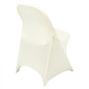 VEVOR Stretch Spandex Folding Chair Covers, Universal Fitted Chair Cover, Removable Washable Protective Slipcovers, for Wedding, Holiday, Banquet, Party, Celebration, Dining (50PCS Ivory White)