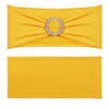 VEVOR Stretch Spandex Chair Sashes, Chair Slipcover and Stretch Chair Sash with Round Buckle, Elastic Chair Bands, Fitting Wedding, Holiday, Banquet, Party Chair Decoration (50 PCS Golden Yellow)