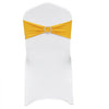 VEVOR Stretch Spandex Folding Chair Covers, Universal Fitted Chair Cover with Chair Sashes, Removable Washable Protective Slipcovers, for Wedding, Holiday, Banquet, Party, Dining (30 Set Gold & White)