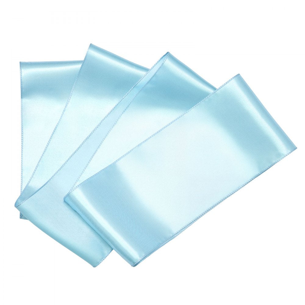 VEVOR Satin Chair Sashes Bows, 100PCS Chair Ribbon Ties Back Sash, 7 x 108 inch, Light Blue Wedding Reception Decoration, for Wedding Ceremony Baby Shower Party Events Banquet Chair Cover Decoration