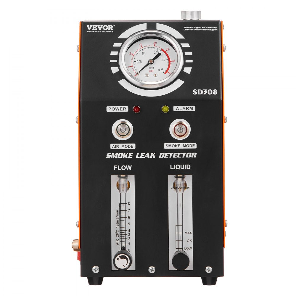 VEVOR Automotive Smoke Machine Leak Detector, EVAP Smoke Machine Leak Tester with Built-in Air Pump, Pressure Gauge, Oil Level & Flow Meter, 2-Mode Vacuum Diagnostic Detector for EVAP Fuel Pipe System
