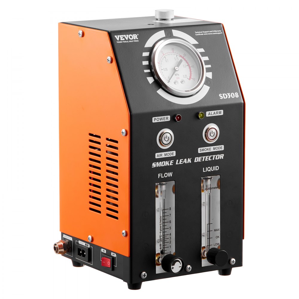 VEVOR Automotive Smoke Machine Leak Detector, EVAP Smoke Machine Leak Tester with Built-in Air Pump, Pressure Gauge, Oil Level & Flow Meter, 2-Mode Vacuum Diagnostic Detector for EVAP Fuel Pipe System