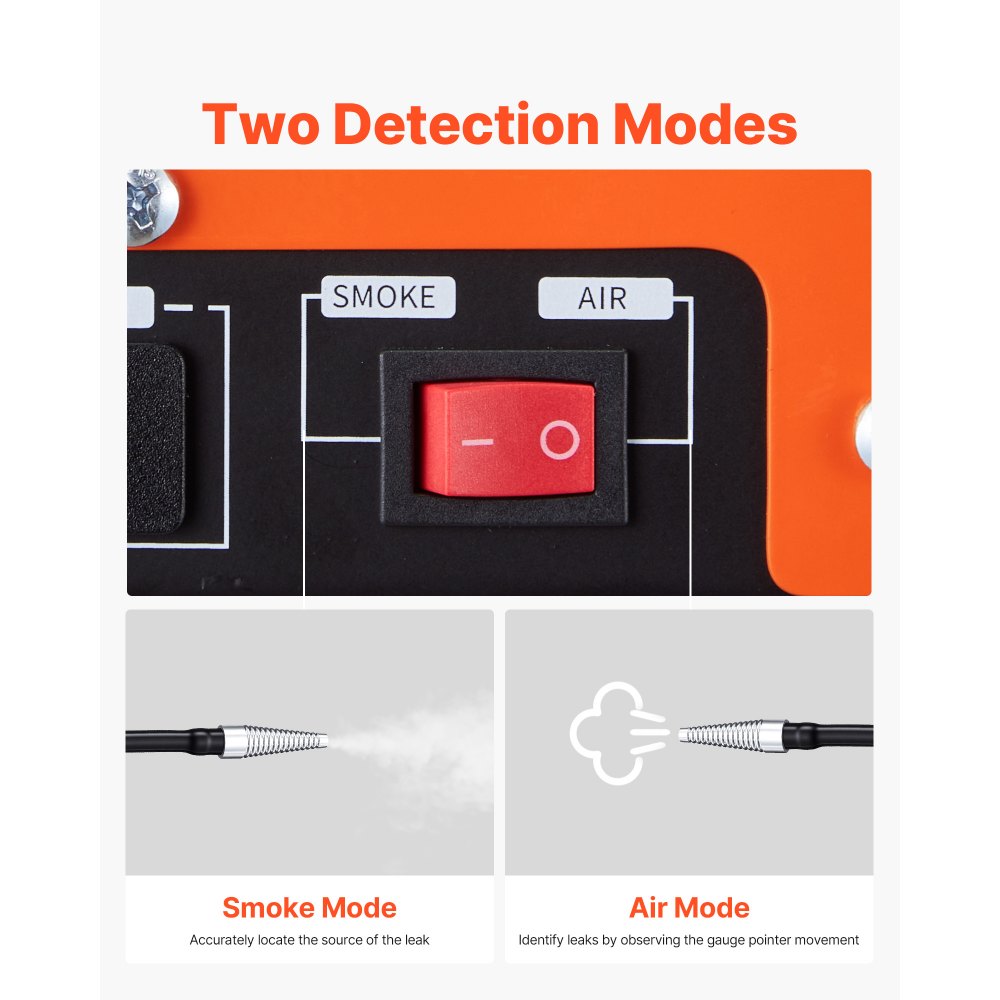 VEVOR Automotive Smoke Machine Leak Detector, DC 12V EVAP Vacuum Diagnostic Tester with Built-in Air Pump, Dual-Mode Vacuum Pipeline Fuel Diagnostic Detector for Cars, Motorcycles, Trucks, Boats, ATVs