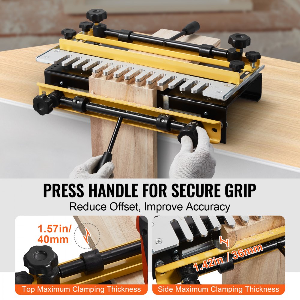 VEVOR Dovetail Jig, 12 in Width, Dove Tailing Router Jigs with 4 Router Bits & 3 Templates, Precise Alignment Dove Tail Jig, Mortise and Tenon Woodworking Tools for Furniture & Wood Cabinet Making