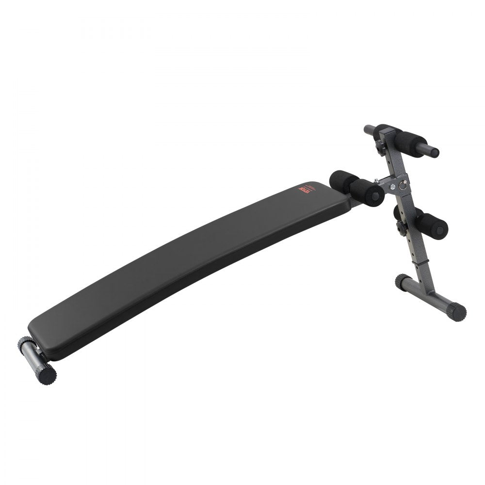 VEVOR Sit Up Bench, Folding Curved Decline Ab Bench, with 5 Adjustable Height Settings, Heavy-Duty Steel, Non-Slip Design, 500 Lbs Capacity for Home Gym Workouts, Strength Training, Full Body Muscles