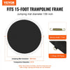 VEVOR Replacement Trampoline Mat, Jumping Mat Fits 15ft Frame, Universal Jumping Mat for 15ft Round Trampoline, Reinforce UV-Resistant Mat with Spring Tool & Durable V-Rings, Fit 7" Spring Length