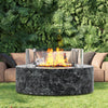 VEVOR Fire Pit Wind Guard, 26 x 26 x 6 Inch Glass Flame Guard, Round Glass Shield, 1/4-Inch Thick Fire Table, Clear Tempered Glass Flame Guard, Aluminum Alloy Feet for Propane, Gas, Outdoor