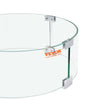 VEVOR Fire Pit Wind Guard, 26 x 26 x 6 Inch Glass Flame Guard, Round Glass Shield, 1/4-Inch Thick Fire Table, Clear Tempered Glass Flame Guard, Aluminum Alloy Feet for Propane, Gas, Outdoor