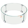 VEVOR Fire Pit Wind Guard, 26 x 26 x 6 Inch Glass Flame Guard, Round Glass Shield, 1/4-Inch Thick Fire Table, Clear Tempered Glass Flame Guard, Aluminum Alloy Feet for Propane, Gas, Outdoor