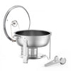 VEVOR Chafing Dish Buffet Set, 5 Qt 2 Pack, Stainless Steel Chafer with 2 Full Size Pan, Round Catering Warmer Server with Glass Lid Water Pan Folding Stand Fuel Holder, for Wedding Party Banquet, Silver