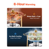 VEVOR Chafing Dish Buffet Set, 5 Qt 4 Pack, Stainless Steel Chafer with 4 Full Size Pan, Round Catering Warmer Server with Glass Lid Water Pan Folding Stand Fuel Holder, for Wedding Party Banquet, Gold