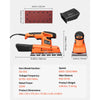 VEVOR Sheet Sander, 1/2 Sheet 2.5A Electric Sander for Woodworking, Max. 12000RPM Variable Speed Sheet Finishing Sander with Sandpaper and Dust Box for Wood Polishing Sanding