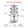 VEVOR Chafing Dish Buffet Set, 5 Qt 4 Pack, Stainless Steel Chafer with 4 Full Size Pans, Round Catering Warmer Server with Lid Water Pan Folding Stand Clip, for Weddings Parties Banquets, Silver
