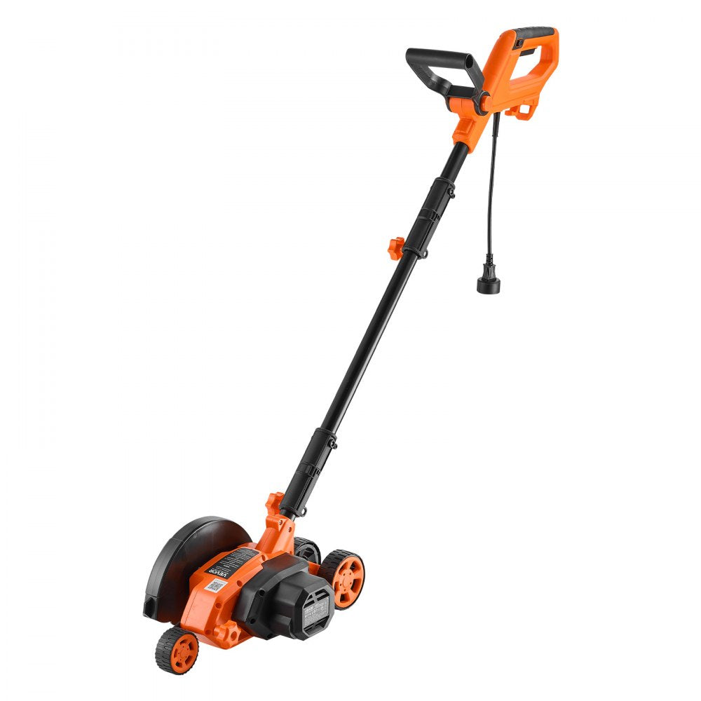 VEVOR Lawn Edger, 8-inch Blade Length, 12 Amp Electric Edger Lawn Tool, 4000 RPM, with 3-Position Blade Depth, 65 Mn, Pivoting Handle, Dual Wheels, for Lawns, Driveways, Yards, and Sidewalk Edges