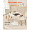 VEVOR Round Dining Table, 31.5 in Wood Table for 2-4 Person, Modern Circle Furniture, Leisure Coffee Office Tables with Pedestal Base in Tulip Design, for Home Kitchen Living Room, White(Only Table)