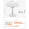 VEVOR Round Dining Table, 31.5 in Wood Table for 2-4 Person, Modern Circle Furniture, Leisure Coffee Office Tables with Pedestal Base in Tulip Design, for Home Kitchen Living Room, White(Only Table)