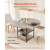 VEVOR Round Dining Table, 47 inch Wood Table for 4-6 Person, Modern Circle Dinner Furniture, Leisure Tables with Storage Shelf and Metal Legs, for Home Kitchen Living Room, Grey (Only Table)