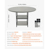 VEVOR Round Dining Table, 47 inch Wood Table for 4-6 Person, Modern Circle Dinner Furniture, Leisure Tables with Storage Shelf and Metal Legs, for Home Kitchen Living Room, Grey (Only Table)