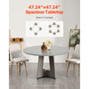 VEVOR Round Dining Table, 47 inch Wood Table for 4-6 Person, Farmhouse Circle Dinner Furniture, Rustic Leisure Tables with Thick Wooden Legs, for Home Kitchen Living Room, Grey (Only Table)