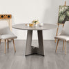 VEVOR Round Dining Table, 47 inch Wood Table for 4-6 Person, Farmhouse Circle Dinner Furniture, Rustic Leisure Tables with Thick Wooden Legs, for Home Kitchen Living Room, Grey (Only Table)