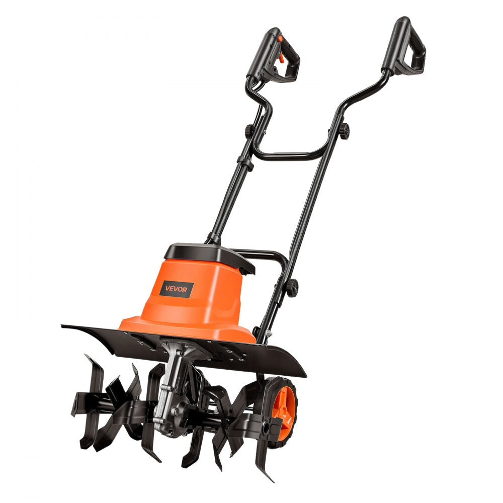 VEVOR Corded Electric Tiller, 18 Inch Tilling Width Garden Rototiller, 13.5-Amp Motor Heavy-Duty Tilling Machine, Cultivator with Steel Tines and Foldable Handle, for Lawn, Yard, and Gardening Care