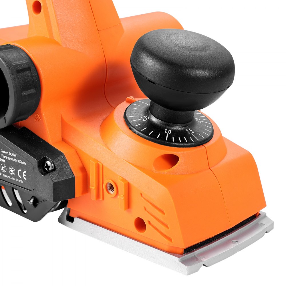 VEVOR Electric Hand Planer, 3-1/4-Inch Cut Width, 7-Amp 14500 RPM Corded Power Handheld Planer for Wood, with Adjustable Cut Depth, 2 Blades, for Woodworking Wood Chamfer DIY Smooth Finish Carpentry