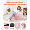 VEVOR Bean Bag Chair, 3 feet Round Bean Bag Chair with Removable and Washable Cover, 25D Memory Foam Filled with Soft and Smooth Dutch Velvet, Bean Bag for Bedroom or Playroom, Pink