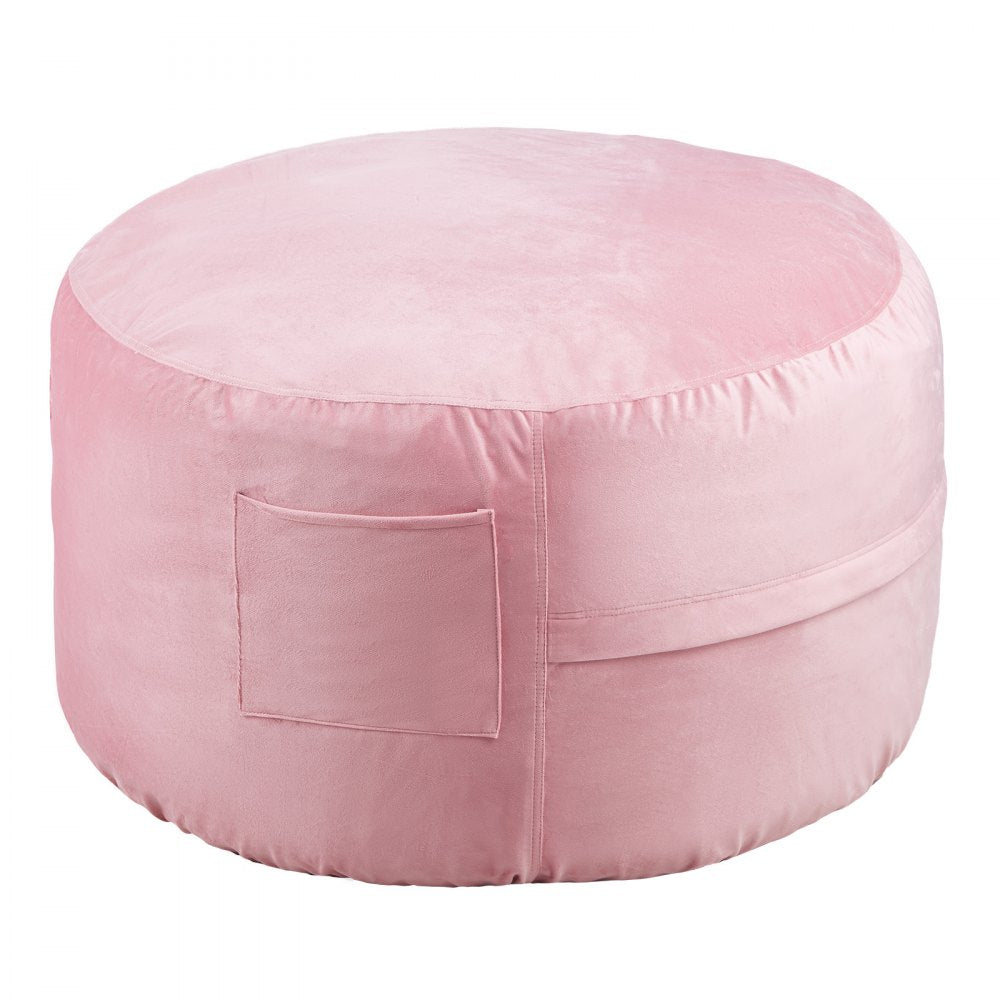 VEVOR Bean Bag Chair, 3 feet Round Bean Bag Chair with Removable and Washable Cover, 25D Memory Foam Filled with Soft and Smooth Dutch Velvet, Bean Bag for Bedroom or Playroom, Pink
