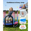 VEVOR 55" Trampoline for Kids, 4.6 FT Toddler Mini Trampoline, 132 lbs Capacity Indoor Outdoor Play Toys with Enclosure Net, Swing, and Basketball Hoop, Christmas Toys Birthday Gifts for Girls Boys