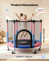 VEVOR 55" Trampoline for Kids, 4.6 FT Toddler Mini Trampoline, 132 lbs Capacity Indoor Outdoor Play Toys with Enclosure Net, Swing, and Basketball Hoop, Christmas Toys Birthday Gifts for Girls Boys